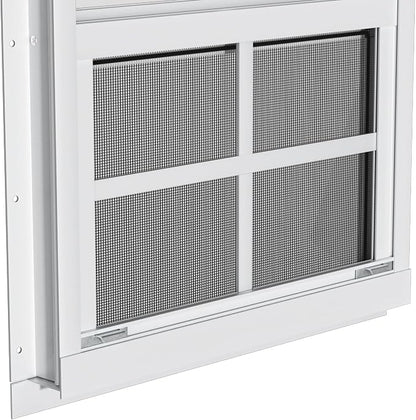 2 Pack Shed Windows 18" W x 23" H Flush Mount, White Household Windows for Playhouses, Barns, Chicken Coop