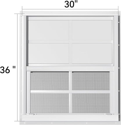 2 Pack Shed Windows 30" W x 36" H Flush Mount, Household Windows for Playhouses, Barns, Chicken Coop