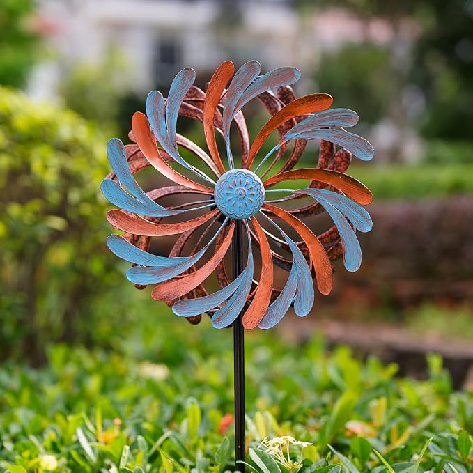Viveta Wind Spinner for Yard and Garden, Metal Windmill Spinning | Kinetic Wind Spinners for Outside Yard Patio Lawn Decor ,13”D*57.5“H