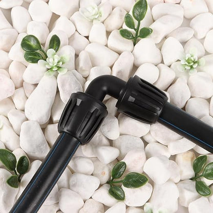 RedChili 14 Pcs 1/2 Inch Irrigation Tubing Elbow Fittings, (1/2" ID x0.6-0.65" OD) 16mm Drip Tubing Barbed Locked Nuts Connectors Anti-Drop 1/2" 90 Degree Elbow Parts for Garden Lawn Irrigation System