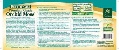 Better-Gro Premium Grade Orchid Moss - 100% Natural,Imported Sphagnum Moss for Orchids,Ferns,and Hostas,Excellent for Hanging Baskets and Propagating Plants - 190 Cubic Inches,(Pack of 12)