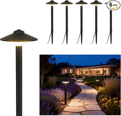 20.33 Inch Aluminum Low Voltage Landscape Lighting 2.7W LED Low Voltage Pathway Lights, Outdoor Landscape Path Lights with Patent Connector, ETL UL CSA Qualified IP54 Waterproof, 6 Pack