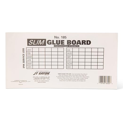 JT Eaton Slim Glue Board – Low-Profile Adhesive Mouse Trap for Effective Rodent Control, Non-Toxic, Easy Cleanup, Indoor Use | Slim Low-Profile Design Fits under Appliances and along Walls; Non-Toxic Adhesive; Easy Cleanup Indoors