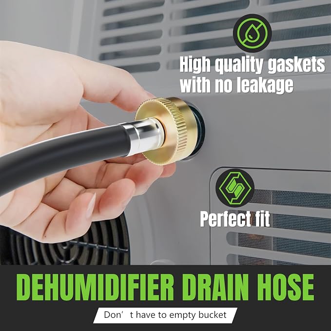 20FT Dehumidifier Drain Hose 3/4" FHT,Leakproof Dehumidifier Hose with Rustproof Durable Connector,Thickened drain hose for dehumidifier indoor,Perfectly Compatible with Most Brands of Dehumidifiers