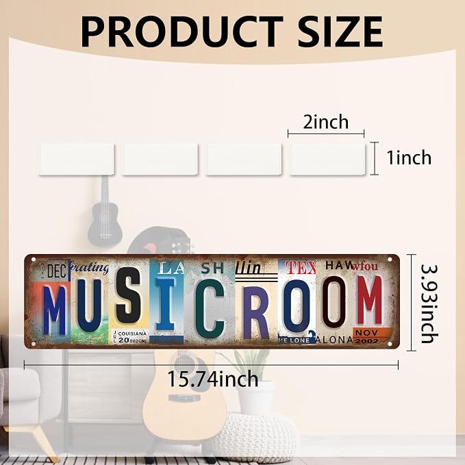Music Posters, Wall Decor Posters for Room Aesthetic, Metal Signs Vintage Music Wall Art for Rec Room Bedroom Studio Coffee Bar