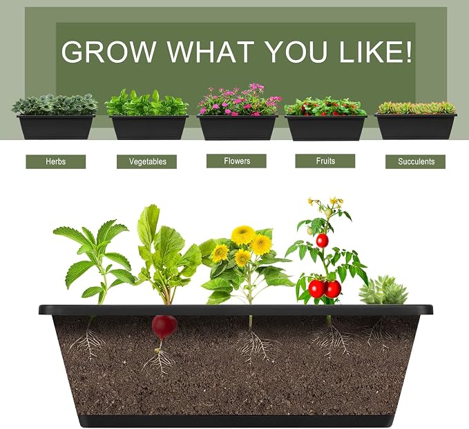 Vertical Garden Planter 4 Tier Planters for Outdoor Plants Vertical Raised Garden Bed with Drainage Holes Herb Garden Planter Outdoor Indoor Patio Yard Balcony (Black)