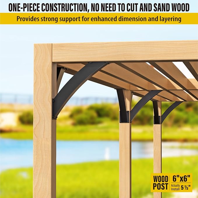 AECXM Heavy Duty 2''x4'' (Actual: 1.5''x3.2'') Arc 45° Angle Support Brackets, for gazebos, Decks, porches, Log Cabins and Other Wood Frame Degree Angle Pergola (2-Bracket)