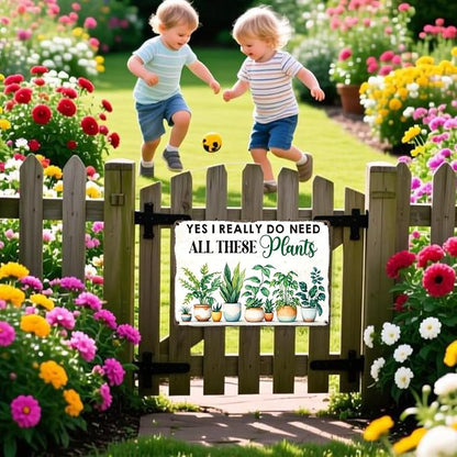 Garden Metal Tin, Yes I Do Need All These Plants Sign | Funny Wall Art for Outside Porch Yard Patio Garden Wall Decor,Plant Themed Gifts for Gardening Lovers