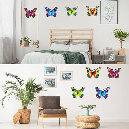 Metal Butterfly Wall Decor, Colorful Outdoor & Indoor Humming Butterflies yard wall art Decoration. Ideal for Patio, Fence, Garden, Living Room & Balcony Decor- Hanging Ornaments to Elevate Your Space
