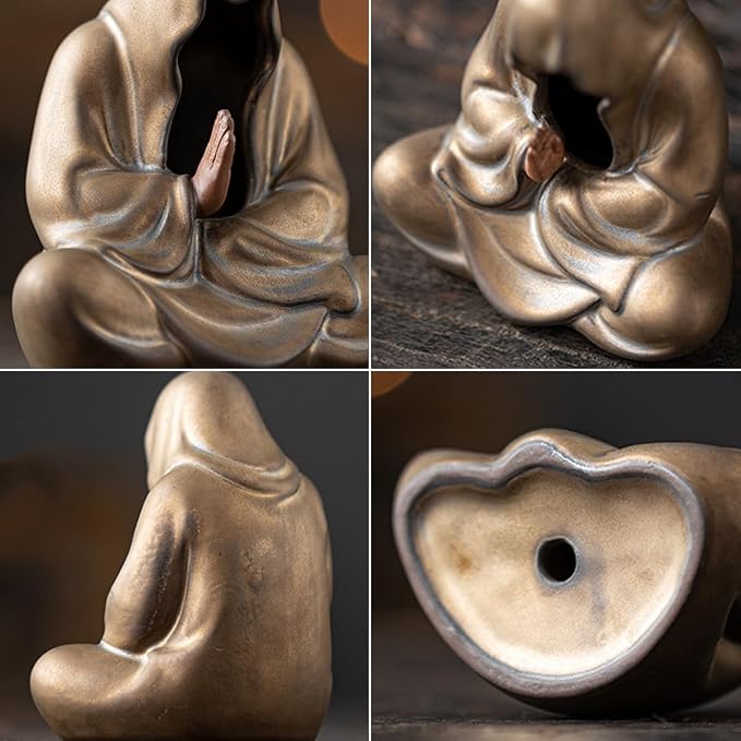 livelyfish Aquarium Buddah Statue Sandstone Zen Buddha Sculptures for Garden Fish Tank Home Decorations (G)