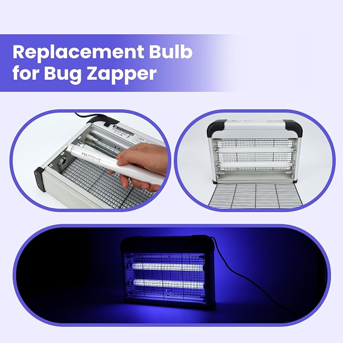 LiBa Bug Zapper Replacement Bulb 10W 2-Pack, UV Lamp for 20W Indoor Zapper | 10W UV replacement tubes, restore insect attraction, easy to install, 2-pack