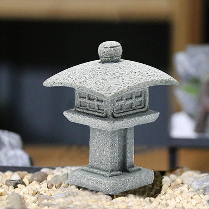 Saihisday 3pcs Miniature Pagoda Statues Japanese Style Pagoda Lantern Asian Decor Square Chinese Pagoda Statue for Zen Garden Indoor Outdoor Decor Micro Rockery Landscape Kit