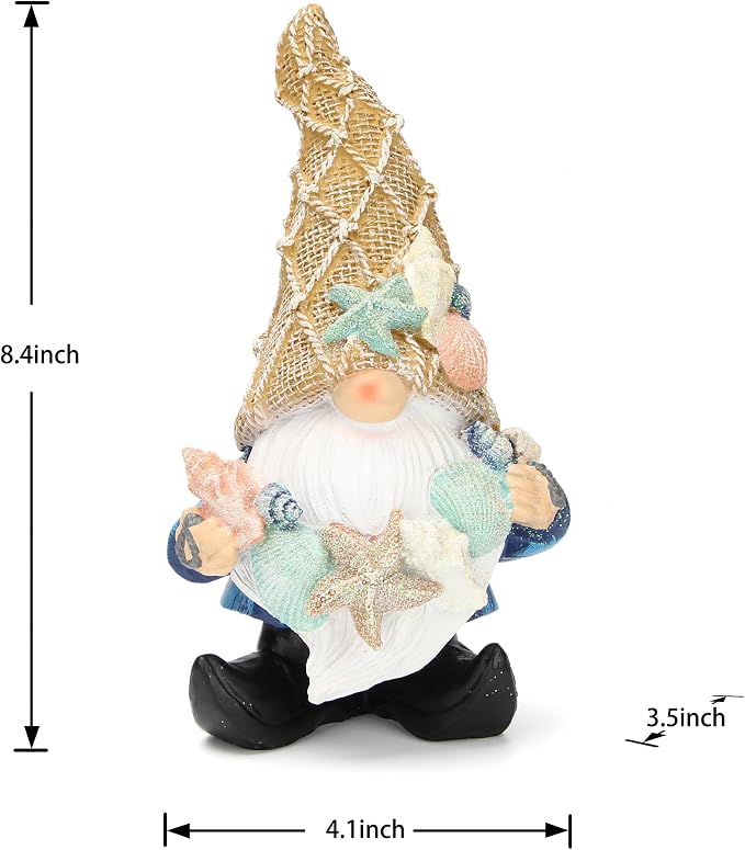 Leekung Garden Gnomes Statues - Outdoor Funny Garden Decor - Ocean Gnomes for Indoor/Outdoor, Beach, Patio, Lawn, Yard, Porch, Bookshelf Gifts