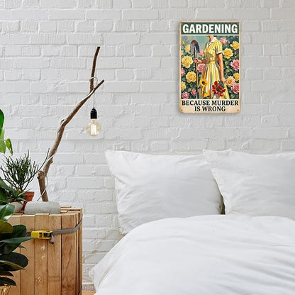 mmiishe Gardening Gifts Vintage Garden Metal Signs Plant Signs for Women gardeners Green House Decor Metal Art for Home Gardens Greenhouse Living Room Yard Backyard Outdoor Decor 8x12 Inches