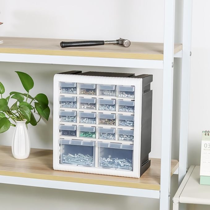 Gonice 18 Drawer Plastic Screw Storage Organizer, Tool Storage Box for Screws, Nuts and Small Parts