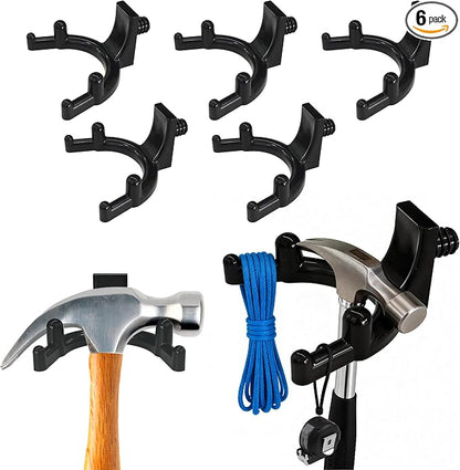 6-Pack Double-Head Shed Hooks for Suncast & Craftsman, Heavy-Duty PC | Patent-Pending Design | Holds Up to 50 lbs | Secure Threaded Installation | Weather Resistant | U-Shape | Shed Organization