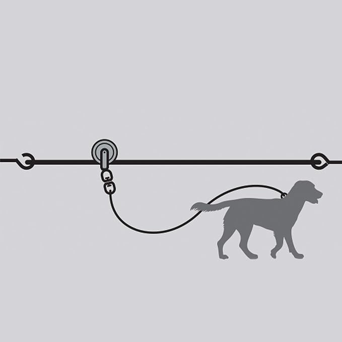 Four Paws Heavy Weight Trolley Exerciser Silver 50 Feet