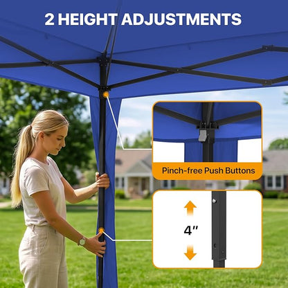 COOS BAY 11x11 Pop Up Gazebo with Mesh Netting, Instant Outdoor Canopy Tent, Water Resistant Shelter with UPF 50+ UV Protection, 121 Sq Ft Coverage, Blue