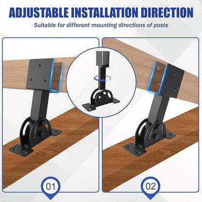 4 Pcs 2“x 4”Heavy Duty Roof Riser Brackets Kit | Adjustable Height Angle Pergola Brackets|Roof Riser Beam Bracket for Gazebos|Carports|and Patios