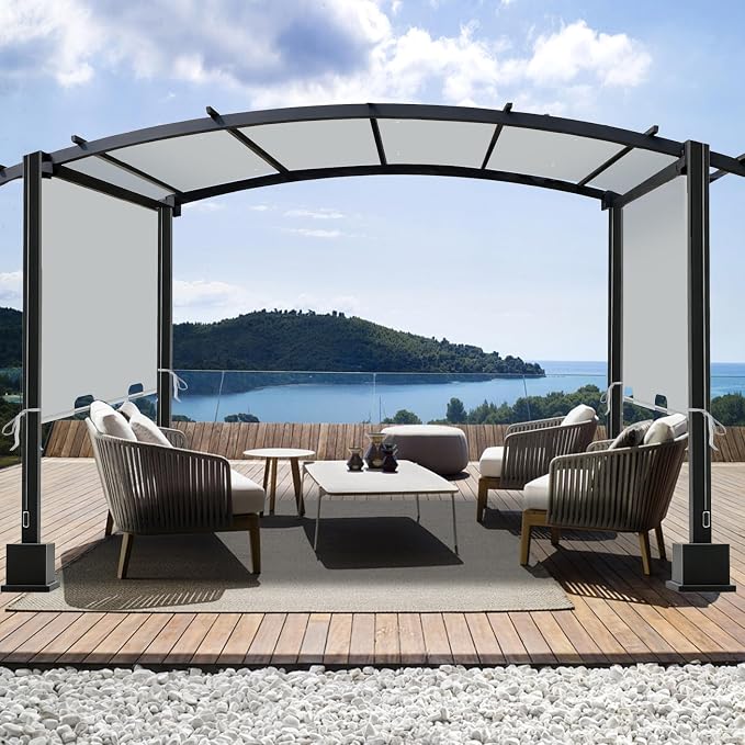 85"x 208" Universal Pergola Shade Cover, Garden Shade Replacement for 17x7.4 Ft Outdoor Pergola Structure, Patio Gazebo Canopy, Porch, Balcony Waterproof Top (Cover Only, Light Gray)