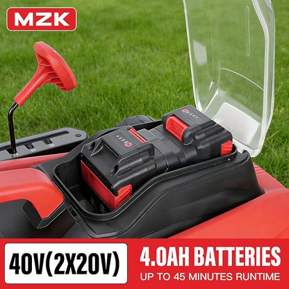 MZK 40V 16" Electric Lawn Mower, 2-in-1 Brushless Cordless Lawn Mower, Walk-Behind Push Mowers with 5-Position Height Adjustment, 2 x 4.0Ah Batteries & Charger Included, LM16I5H