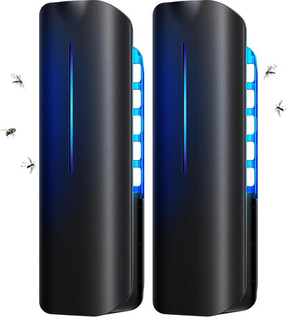 Fruit Fly Traps Indoor for Home: Plug in Mosquito Bug Zapper Gnat Moth Catcher with 9W Night UV Light, 2 Devices 20 Sticky Glue Board Refills for Indoors Flying Insect Trap