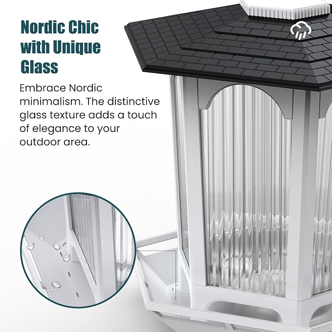 2 Pack Solar Bird Feeders for Outdoors Hanging - Attract Wild Birds & Cardinals, Elegant Minimalist Design, Garden Décor, Unique Gift