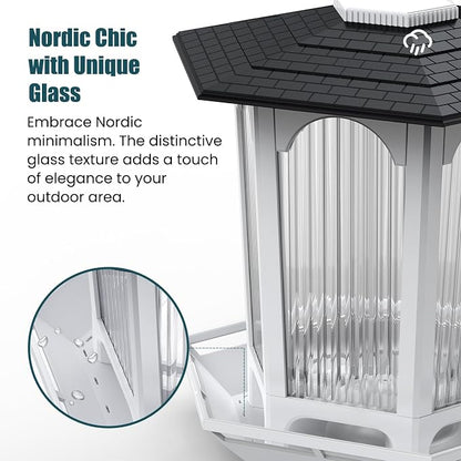 2 Pack Solar Bird Feeders for Outdoors Hanging - Attract Wild Birds & Cardinals, Elegant Minimalist Design, Garden Décor, Unique Gift