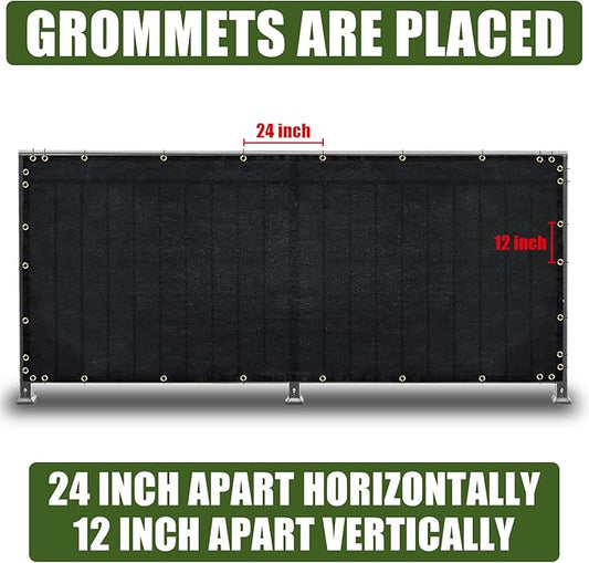 Black 6FT X 50FT Outdoor Privacy Screen Fence & Mesh Shade Net Cover, Ideal for Garden and Backyard - Enhances Privacy for Fencing & Chain Link, Perfect for Patio Privacy Wall, Slats，Freestanding