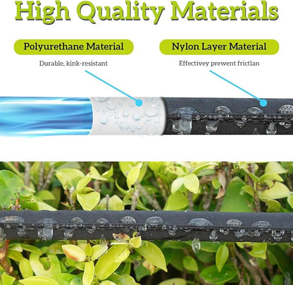 LINEX Garden Flat Soaker Hose 1/2" x 25 ft for Garden Beds Drip Sprinkler Hoses Heavy Duty Save Water 80%