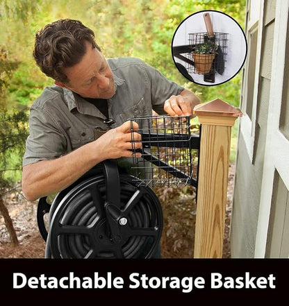 Liberty Garden 712-B Single Arm Navigator Multi-Directional Garden Hose Reel, Holds 125-Feet of, 5/8-Inch, Black