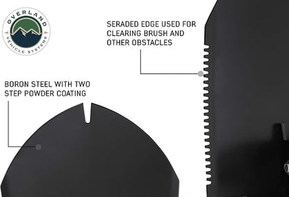 Overland Vehicle Systems Multi Functional Military Style Utility Shovel with Nylon Carrying Case Universal - Reinforced Handle with Locking Collar - #50 Boron Steel Spade