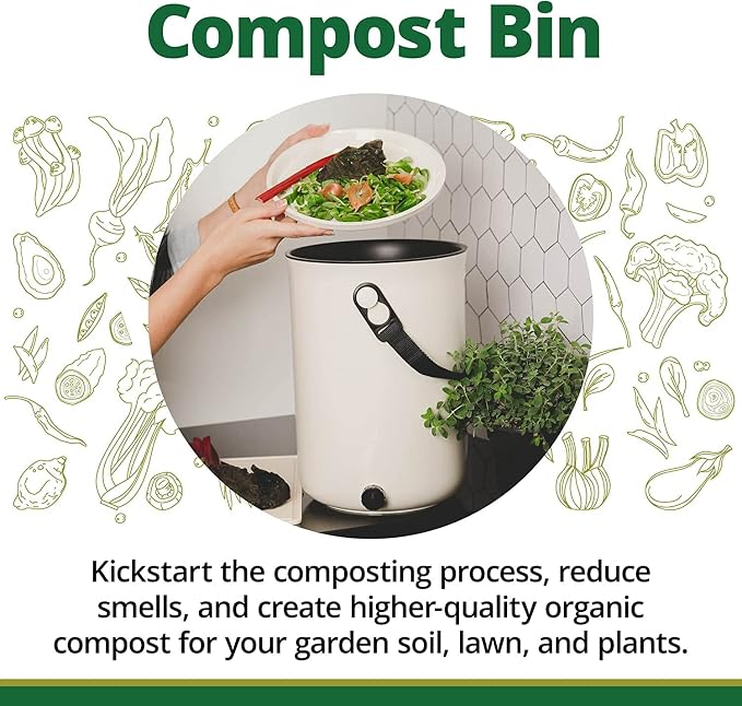 TeraGanix TCM Premium Bokashi Bran, Compost Accelerator, Rice Bran Mix, Odor Eliminator, Bokashi Compost Starter for Kitchen Compost Bin & Soil (2 Lb)