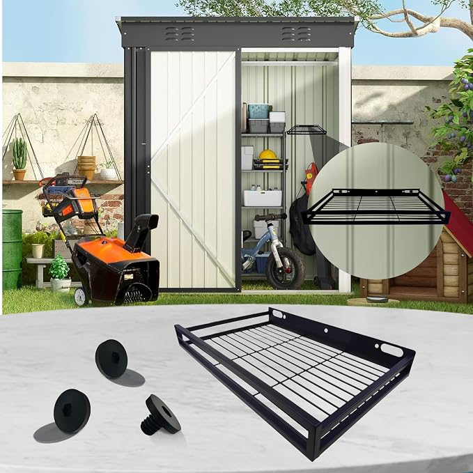 Resin Shelf Accessory Outdoor Sheds Storage,Compatible with Suncast shed Accessories,with EZ Bolt Assembly (2)