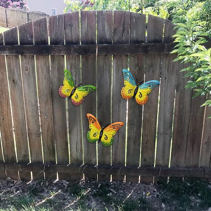 WKHOMEDECO Metal Wall Art, Wall Decor Sculpture Hanging for Indoor and Outdoor Decor, Outdoor Wall Art for Patio, Fence, Garden, Yard, Fence Decorations