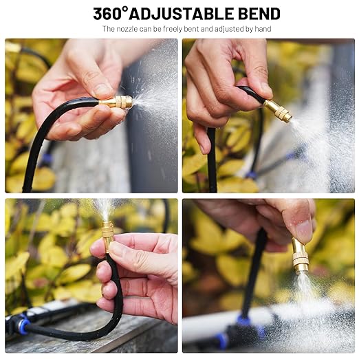 Thiswing 360° Adjustable Drip Irrigation System - 200 FT Garden Watering Kit with 40 Nozzles, 5/16" Flexible Tubing, Raised Bed Sprinkler & Garden Mister for Yard, Lawn, Vegetables, Potted Plants
