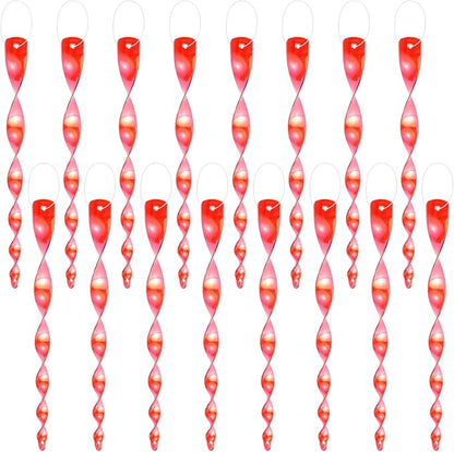 M METERXITY 16-Pack Bird Reflective Rods 11.5 Inch Spiral Bird Scare Rods Hanging Birds Deterrent Device for Yard/Patio/Garden/Farm/Decoration [Red]