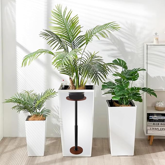 LUTTY Wooden Adjustable Plant Risers for Inside Pot,7.9-13.8 inches Tall Tapered Plant Riser Fill Bottom of Tall Flower Pots and Large Plants Containers, Rise Filler Riser of Flower Pots
