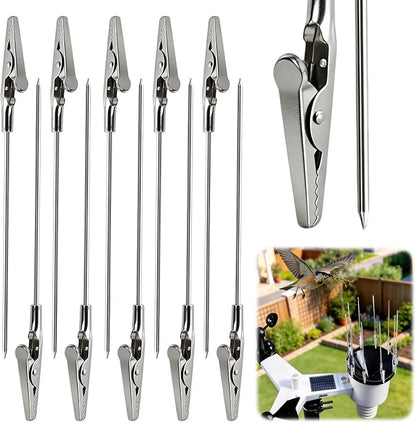 Bird Spikes for Weather Stations 304 Stainless Steel Fits Ambient Weather WS-2000, WS-2902 & WS-5000, 10Pcs Adjustable Bird Spike Kit for Gauge Rain Funnel Protection