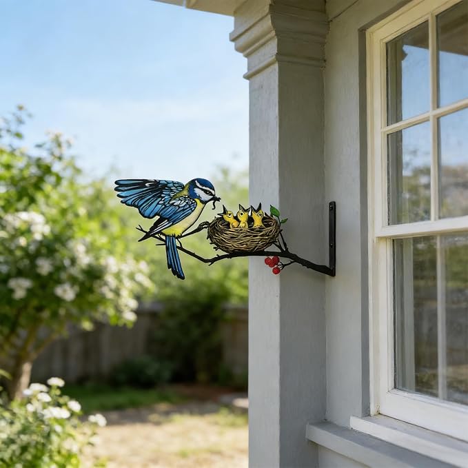 Metal Fledgling Wall Art Decor,Outdoor Wall Decor for Garden Fence Porch, Weatherproof Fence & Garden Decorations, Metal Yard Art for Patio Wall