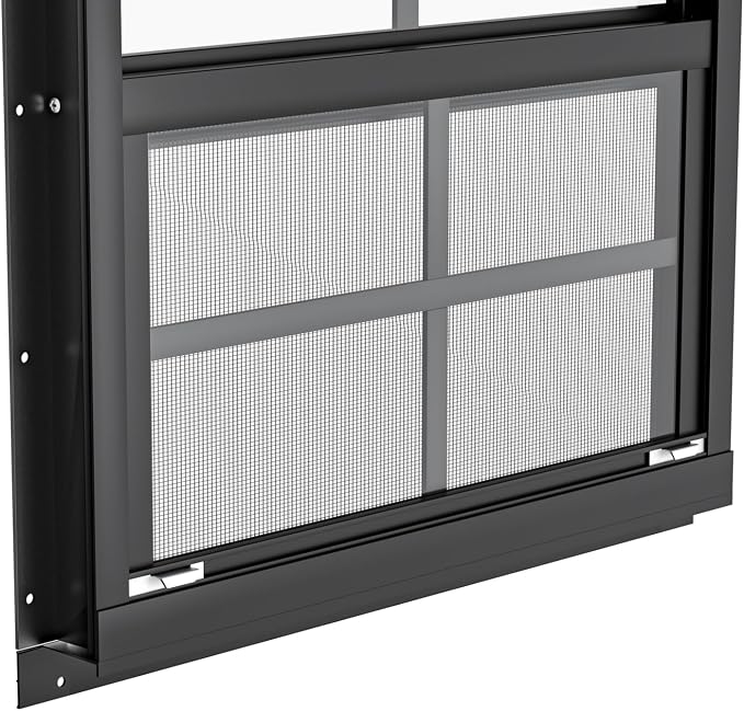 2 Pack Shed Windows 24" W x 27" H Flush Mount, Black Household Windows for Playhouses, Barns, Chicken Coop