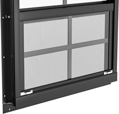 2 Pack Shed Windows 24" W x 27" H Flush Mount, Black Household Windows for Playhouses, Barns, Chicken Coop