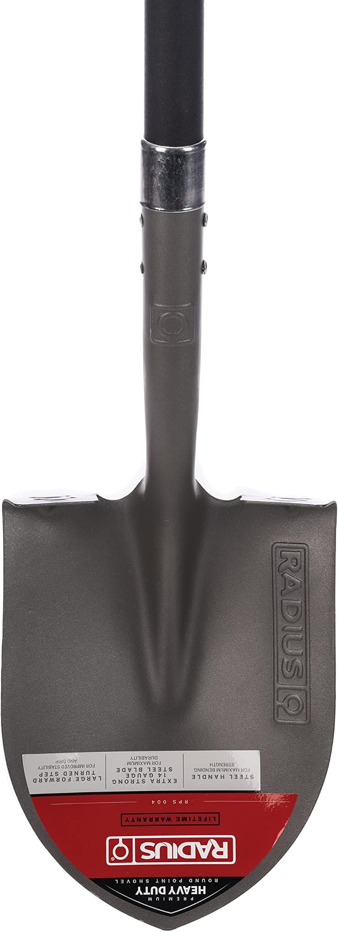 Radius Garden 58-in Long Handle Round-Point Shovel, Steel Shaft, Steel