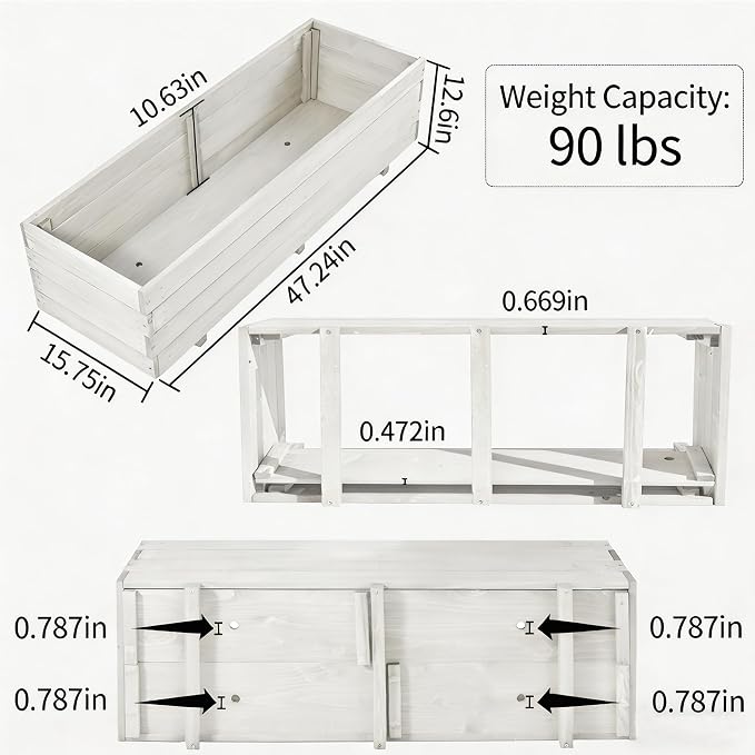Fir Wood Raised Garden Bed Rectangular Planter for Outdoor Tomato Planter | For Herbs & Flowers Garden Includes Fabric Planter Liner, 4 Drainage Holes