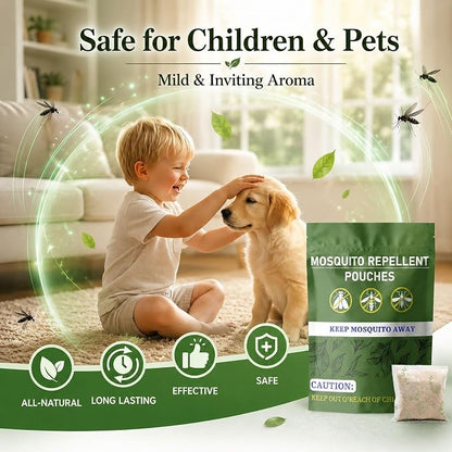 Mosquito Repellent Pouches Indoor Home Outdoor Patio, 60 Days Long-Lasting, Mosquito Repellent Bags for Yard, Garage, Bedroom, Fresh Mint Scent, Non Toxic, Kid & Pet Safe, Covers 120 sq ft, 10 Pack