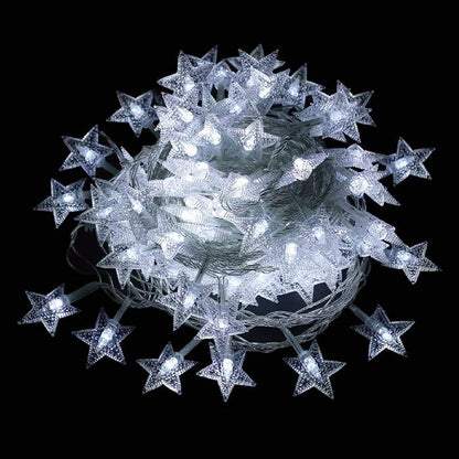 Twinkle Star 100 LED Star String Lights Plug in 33FT, White | Plug In, Waterproof, Indoor Outdoor Use, Bedroom Wedding Party Ramadan Christmas Decor