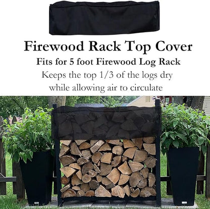 Firewood Rack Top Cover Waterproof Replacement for 5 Foot | Firewood Log Heavy Duty Storage Log Rack Covers (Not The Full Cover)