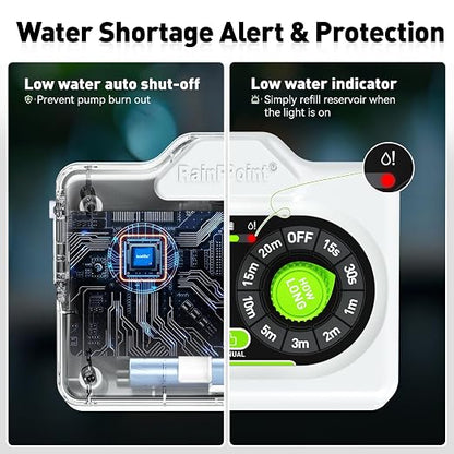 RAINPOINT Easy-Setup Automatic Plant Waterer Indoor for Pot Plant Adjustable Water Output,Battery Powered Outdoor IP54 Waterproof Beginner-Friendly Drip Irrigation System Device Kit Water 10-15 Plants
