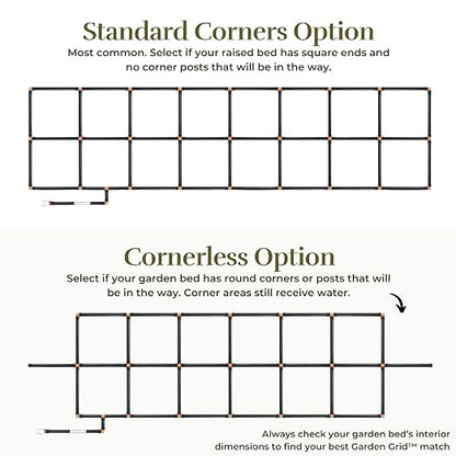 Garden Grid Watering System - 2x6 Cornerless | Raised Garden Bed Drip Irrigation System, But Better | Pre-Assembled, Waters Every Plant | Ideal for Beds w/Corner Posts or Curved Ends | 22.5"x66"