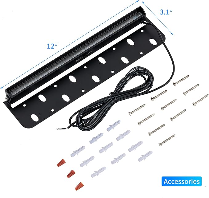 4-Packs 5W 12 Inch LED Hardscape Paver Lighting,12V AC/DC Low Voltage Retaining Wall Lights,LED Landscape Lighting,2700K Soft White Outdoor Step Light,50,000 Hours Lifespan-Black